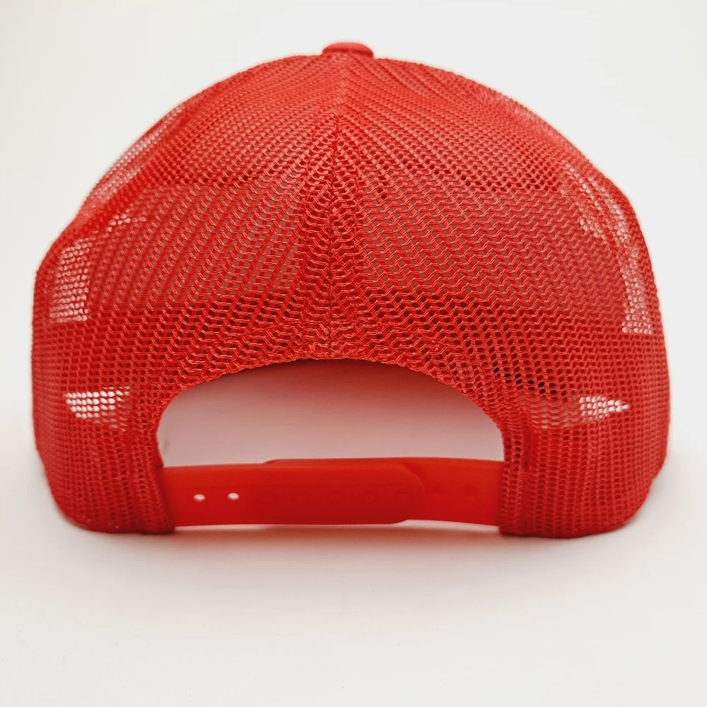 Trump 2024 MAGA Flat Bill Trucker Mesh Snapback Cap Hat Red